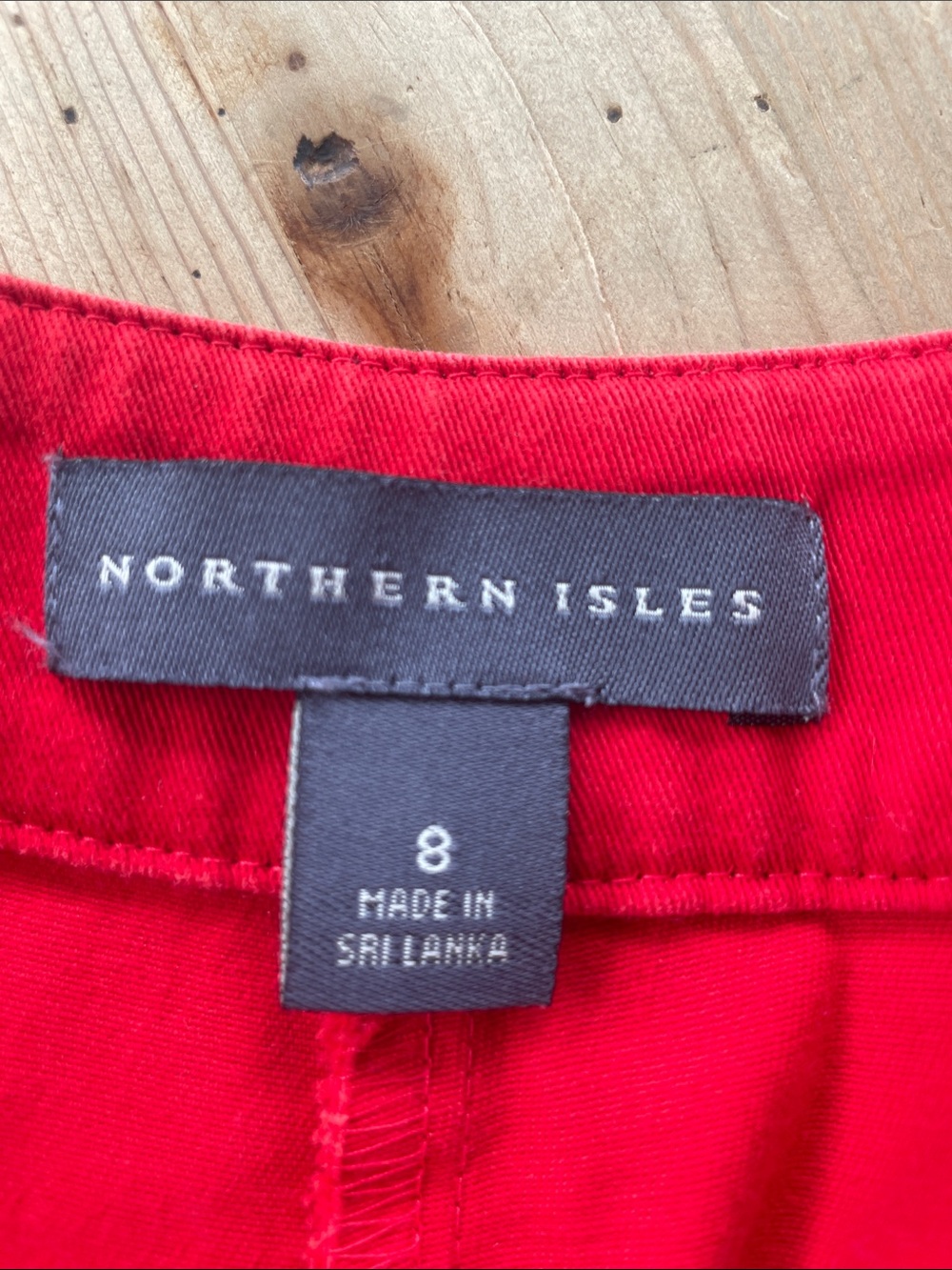 Northern Isles Red Straight Leg Pants Size 8 Preppy Coastal Country Club Chic 8 - Picture 2 of 6